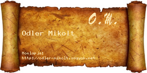 Odler Mikolt névjegykártya